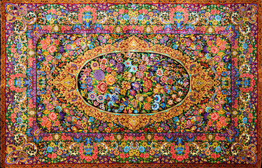 Iranian handmade carpet with classic design