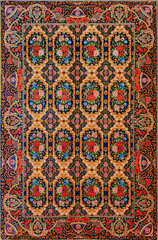 Persian hand woven silk carpet