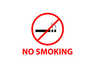 No smoking warning poster template in red black and white template