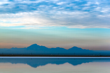 Lake, mountain and blue sky