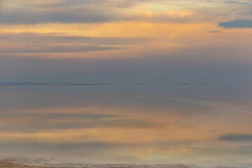 The reflection of the sky in the salt lake