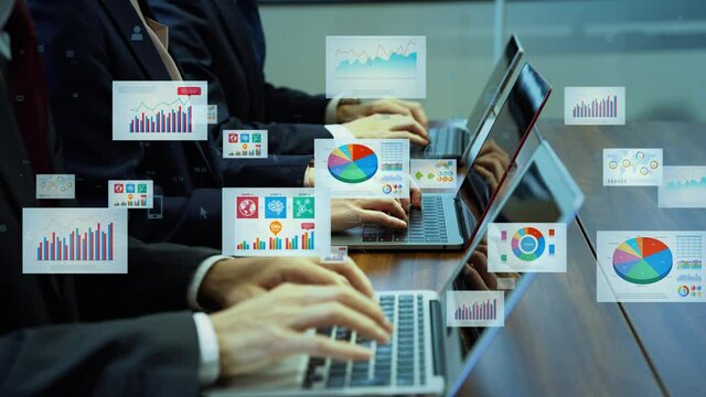 Business documents concept. Data analysis. Paperless work.