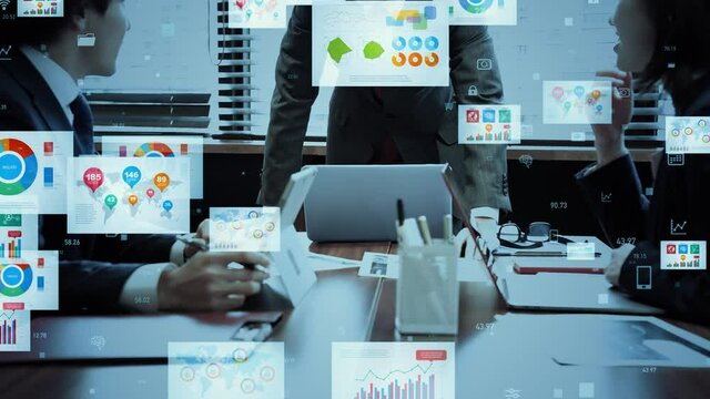 Business documents concept. Data analysis. Paperless work.