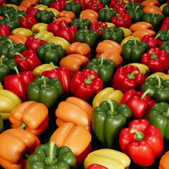 Composition of bell peppers scene