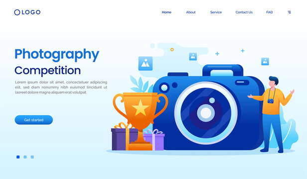 Photography competition concept. photo illustration flat vector template