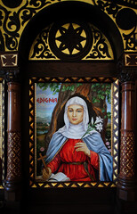 Female mosaic image of Edigna, kiot fragment in St Sophia of Kyiv in Ukraine