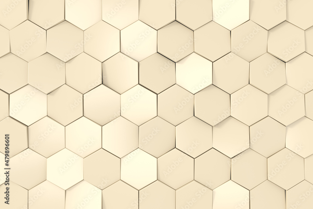 Poster modern wall design with luxury concept. abstract background of hexgon. 3d rendering.