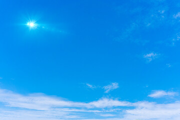 Background material of the sun, the refreshing blue sky and clouds_n_02