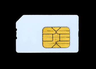 Sim Card isolated on black background