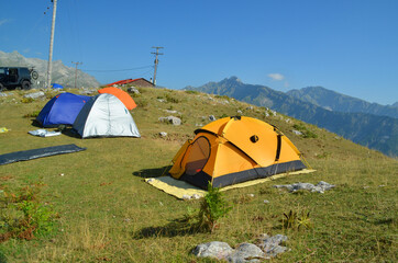 tent tents mountain camping in theodoriana village greece