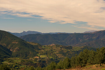 Obraz premium Aiguestortes Park in north of Lleida. Gerber lake and waterfall, Espot, Esterri d'ansu and Sort Town in Catalonia