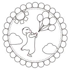 あかちゃんのイラスト　線画　影付き