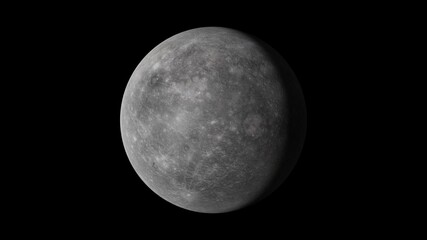 mercury planet realistic 3d illustration. 8k resolution space wallpaper
