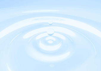 雫と波紋が広がる水色の液体、背景素材