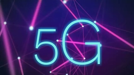 5G neon colors text banner.