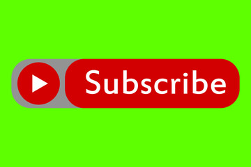 Subscribe button isolated on the green screen background