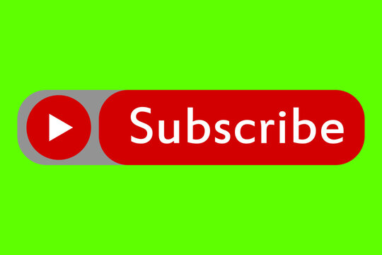 Subscribe button isolated on the green screen background