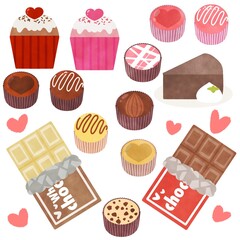 バレンタイン チョコレート イラスト素材 セット
