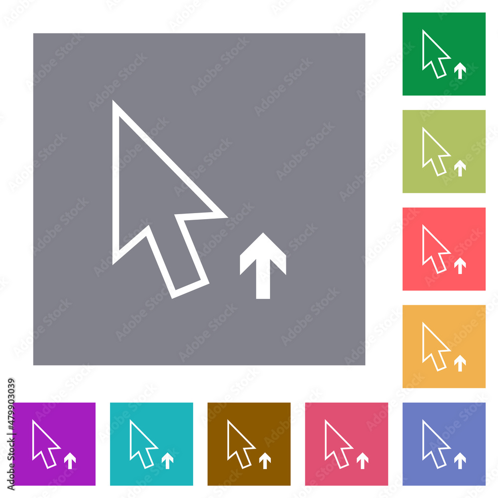 Poster arrow cursor up outline square flat icons
