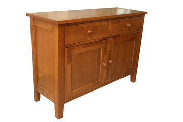 wooden cabinet isolated on white background