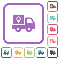Package delivery tracking solid simple icons