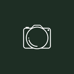 Modern photography logo design. Camera icon on a coloured background. 