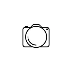 Modern photography logo design. Camera icon on a coloured background. 