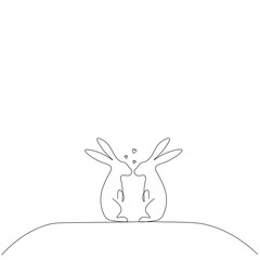 Valentines day background with heart one line, vector illustration