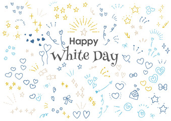 手書き 手描き ホワイトデー　落書きアイコンセット