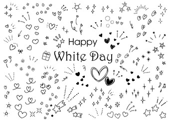 手書き 手描き ホワイトデー　落書きアイコンセット