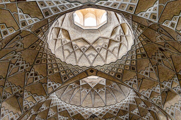 The roof of the old market of carpet sellers in Qom, Iran