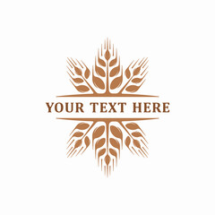 Wheat label with empty space for your text.