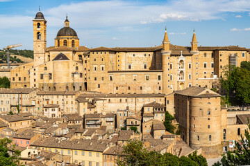 Fototapeta na wymiar Scenic panoramic view of Urbino, a famous town in Italy built mostly during Renaissance and UNESCO World Heritage Site, Marche region