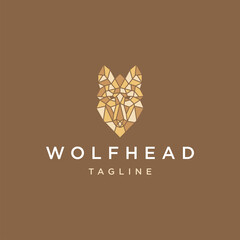 Wolf head geometric logo vector icon design template