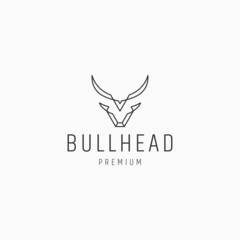 Bull head logo vector icon design template