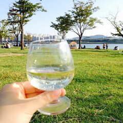 화창하고 햇살 좋은 날 잠원동 한강 공원 풍경 / A sunny and sunny day at Hangang Park in Jamwon-dong