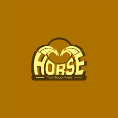 unique circular horse head logo