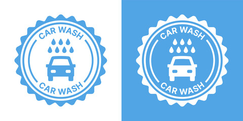 Car wash label sign icon isolated on white background.