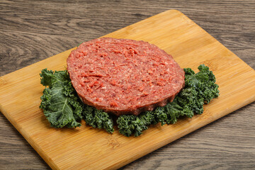 Raw beef burger cutlet for burger
