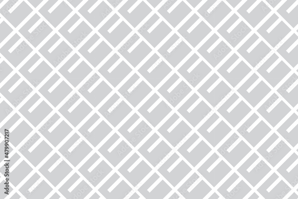 Poster seamless pattern with grey square letter u. vector seamless pattern of alphabet letter u. horizontal