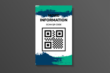 abstract background with brush of green and blue for more information with scan QR code vector illustration concept