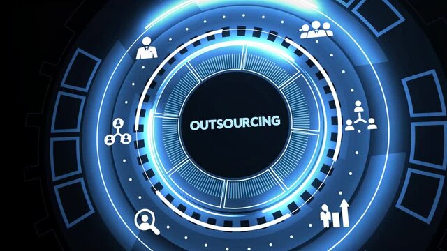 Business, Technology, Internet and network concept. Outsourcing Human Resources.