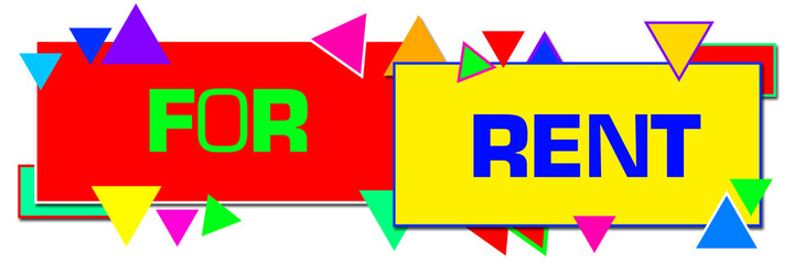 For Rent Vibrant Colorful Horizontal Squares Triangles 