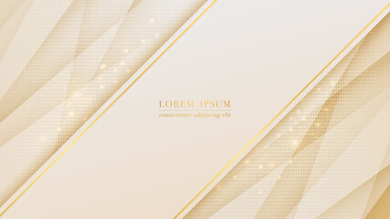 Elegant abstract background with golden line elements, light shiny, dot pattern. Vector illustration