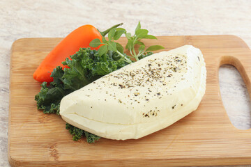 Raw haloumi cheese for grill