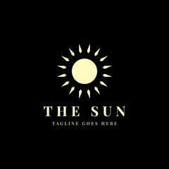 luxury golden sun logo design