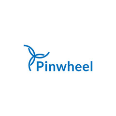 simple blue pinwheel logo design