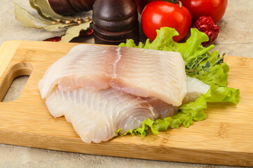 Raw pangasius fillet for cooking