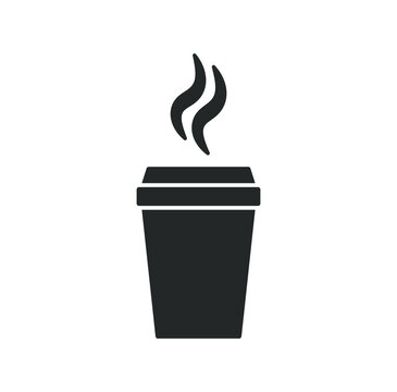 Coffee take away cup icon symbol. Tea cup logo symbol sign. Vector illustration image. Isolated on white background.	