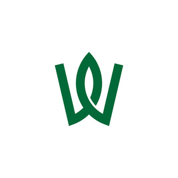 Letter W Leaf Logo Design